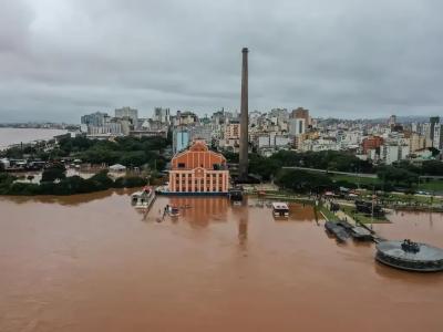 Vista do Rio Guaíba, em Porto Alegre, no dia 3 de maio de 2024