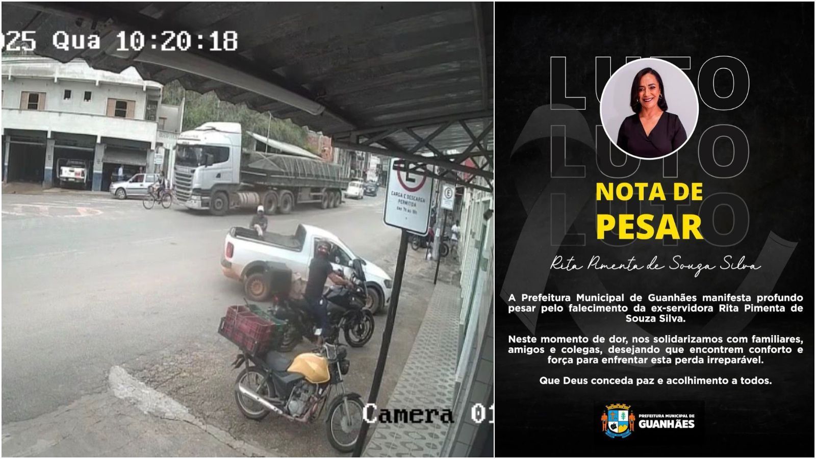 Vídeo: idosa morre ao ser atropelada por carreta enquanto andava de bicicleta em MG