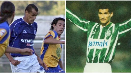Rivaldo em suas passagens por Cruzeiro (e) e Palmeiras (d)