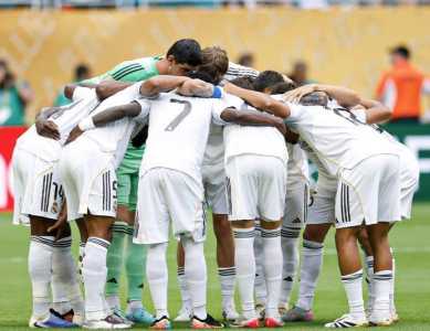 Jogadores do Real Madrid reunidos para partida do Mundial de Clubes da Fifa