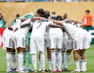 Jogadores do Real Madrid reunidos para partida do Mundial de Clubes da Fifa