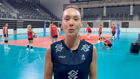 Roberta, levantadora da Seleção Brasileira, em entrevista na preparação para duelo com a Alemanha, pela VNL 2025