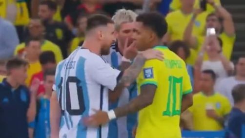 Rodrygo e Messi discutiram antes da partida