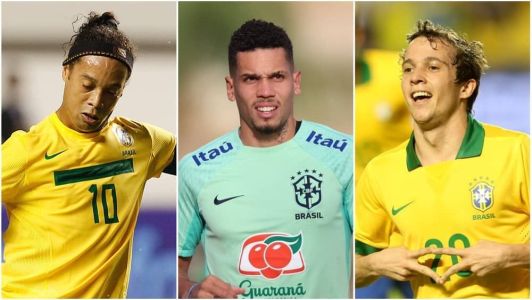 Ronaldinho (esq), Paulinho (centro) e Bernard (dir), jogadores que foram convocados para Seleção enquanto estavam no Atlético