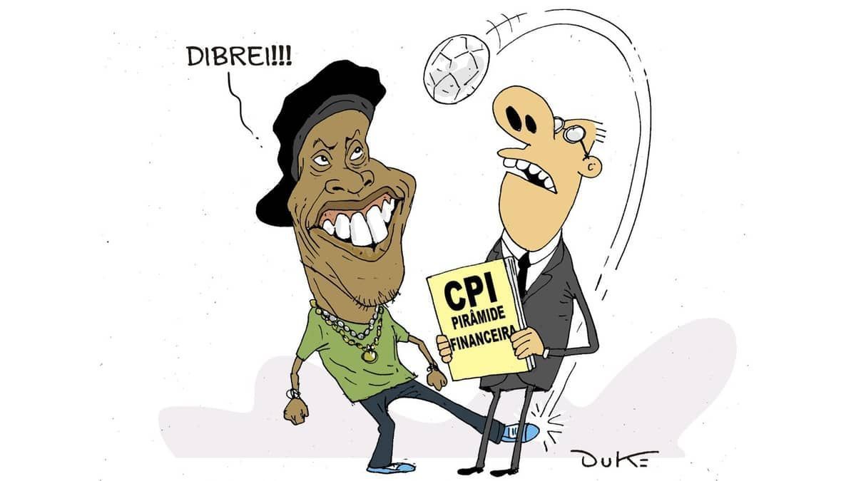 Charge do Duke: Ronaldinho Gaúcho e a CPI das Pirâmides Financeiras