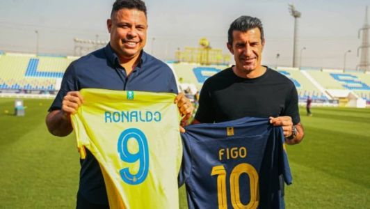 Ronaldo e Figo visitaram o CT do Al-Nassr neste sábado (28), na Arábia Saudita