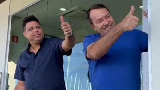 Ronaldo e Pedro Lourenço assistem juntos ao jogo do Cruzeiro