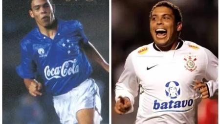 Ronaldo iniciou sua carreira no Cruzeiro e finalizou com a camisa do Corinthians