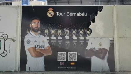 Rosto de Vini Jr é arrancado de pôster no Santiago Bernabéu