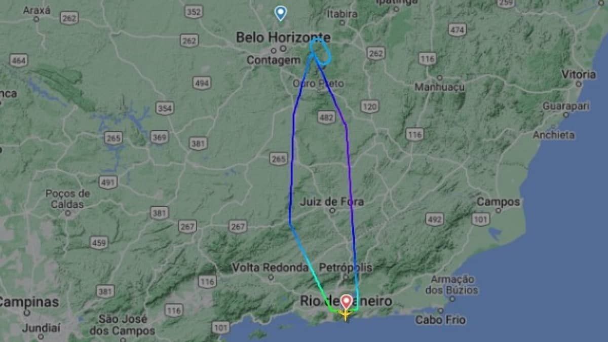 Avião da Latam não consegue pousar em Confins e volta para Santos Dumont no Rio de Janeiro   