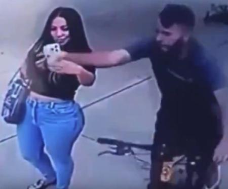 Foto mostra ladrão roubando celular de mulher no Distrito Federal