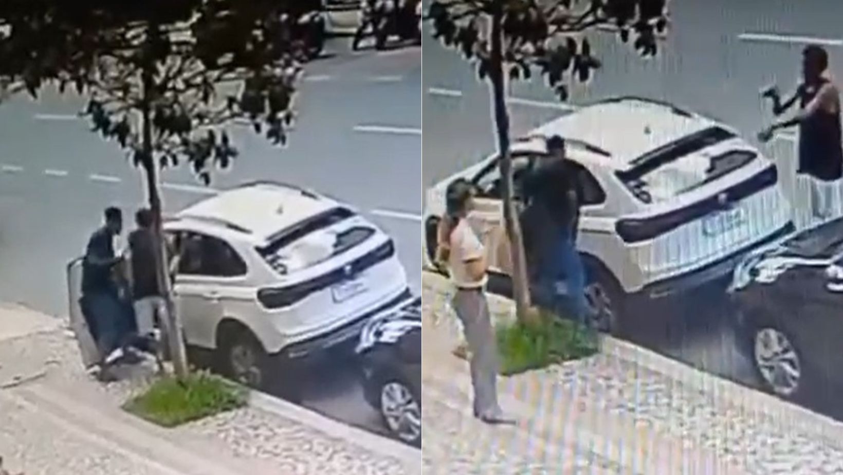 Vídeo: oficial de Justiça que teve carro roubado em BH foi agredida com chutes