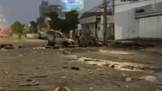 Rua atingida pelos protestos na Bolívia