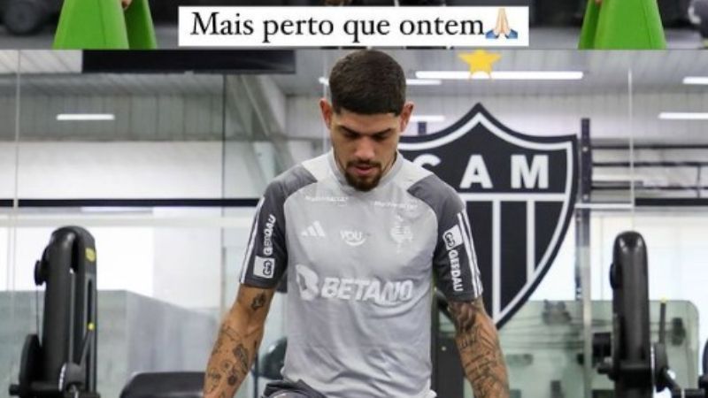 Jogador do Atlético publica mensagem otimista em meio à recuperação de lesão