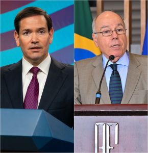 O secretário de Estado dos EUA, Marco Rubio, e o chanceler Mauro Vieira