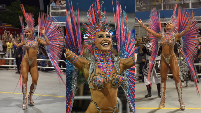 Sabrina Sato no desfile da Gaviões da Fiel, no Sambódromo do Anhembi