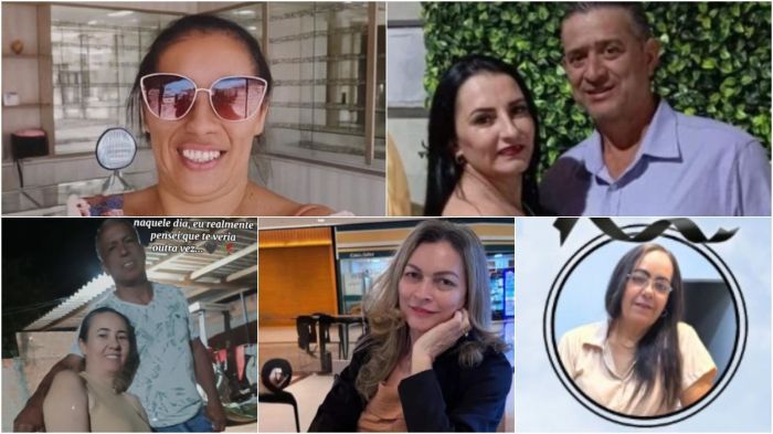 As vítimas do acidente: Sirlene Alves de Jesus Souza; Luciene Augusta de Oliveira e José Aparecido de Oliveira Filho; Aldir Tintiliano Borges e Maria Adriana de Souza Borges; Maria da Glória Antunes Martins; Maria Sueli Simões Nogueira Saiba quem são os sete mineiros mortos no grave acidente de ônibus ocorrido em Pernambuco