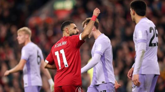 Salah, do Liverpool, em partida contra o Brighton, pela Premier League