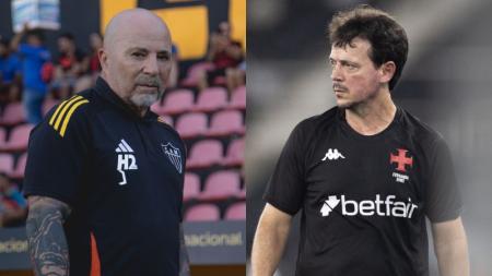 Jorge Sampaoli e Fernando Diniz, treinadores de Atlético e Vasco em 2025