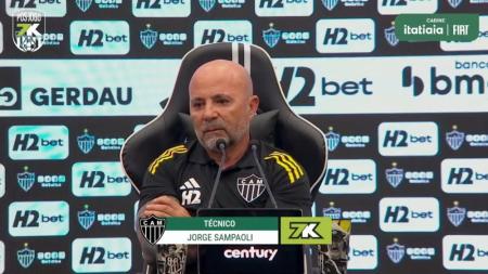 Sampaoli, técnico do Atlético, em coletiva de imprensa na Arena MRV