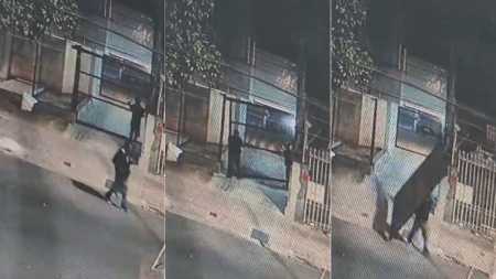 Imagens mostram a ação dos criminosos durante a madrugada