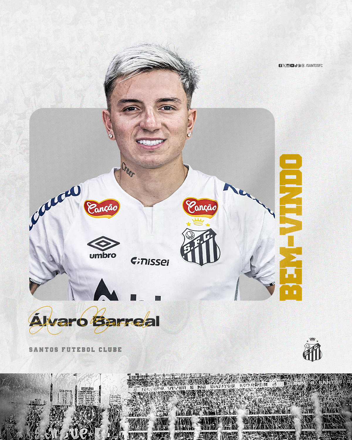 Santos anuncia contratação de Barreal, ex-Cruzeiro