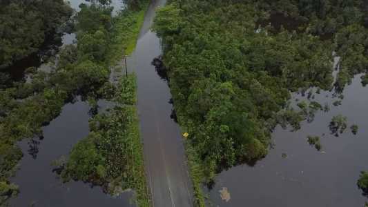 Santuário está interditado após rio transbordar