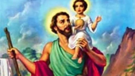 São Cristóvão transportou fiéis para atravessar um rio, sem saber que levava Cristo