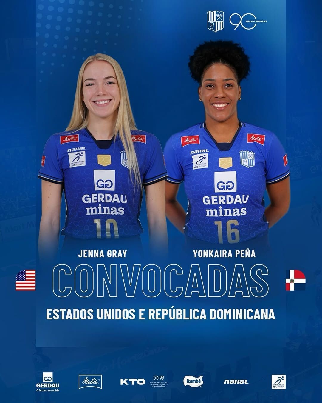 Dupla ‘gringa’ do Gerdau Minas é convocada para Liga das Nações