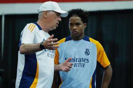 Endrick foi treinado por Carlo Ancelotti em sua primeira temporada no Real Madrid