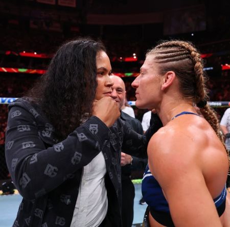Amanda Nunes e Kayla Harrison, lutadoras da divisão peso-galo do UFC