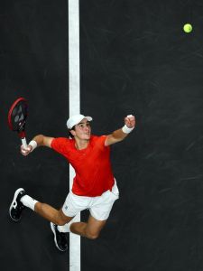 João Fonseca em ação na Laver Cup