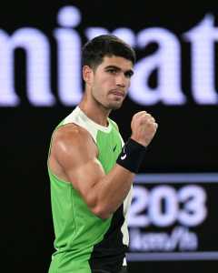 Carlos Alcaraz, número 1 do mundo, na estreia do Australian Open
