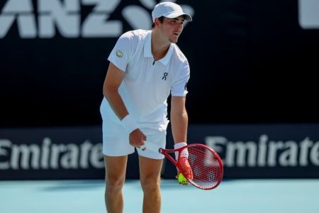 João Fonseca em ação no Australian Open