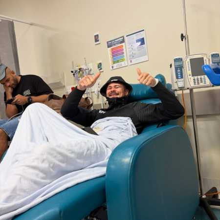 Diego Lopes no hospital após a luta contra Alexander Volkanovski