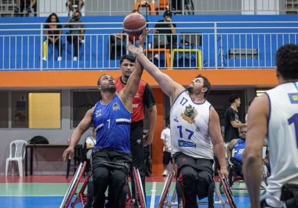 Lance de ADEFA/Araguari 29 x 60 BUFFALO/Contagem, pelo Campeonato Mineiro Mineiro de Basquete em Cadeira de Rodas 2025