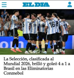 Imprensa argentina destaca surra sobre a Seleção Brasileira