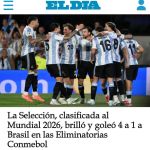 'Surra': as manchetes da imprensa argentina após goleada sobre o Brasil