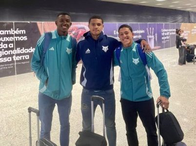 Vitor Hugo, Kauã Prates e Felipe Morais a caminho do RJ para servir a Seleção Brasileira Sub-17 em amistosos contra o México