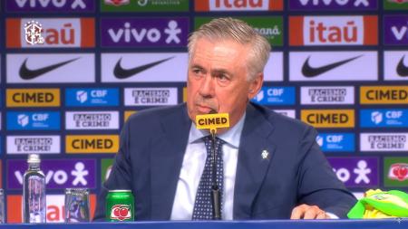 Carlo Ancelotti na apresentação como técnico da Seleção Brasileira