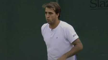 Felipe Meligeni na disputa do quali de Wimbledon em 2025
