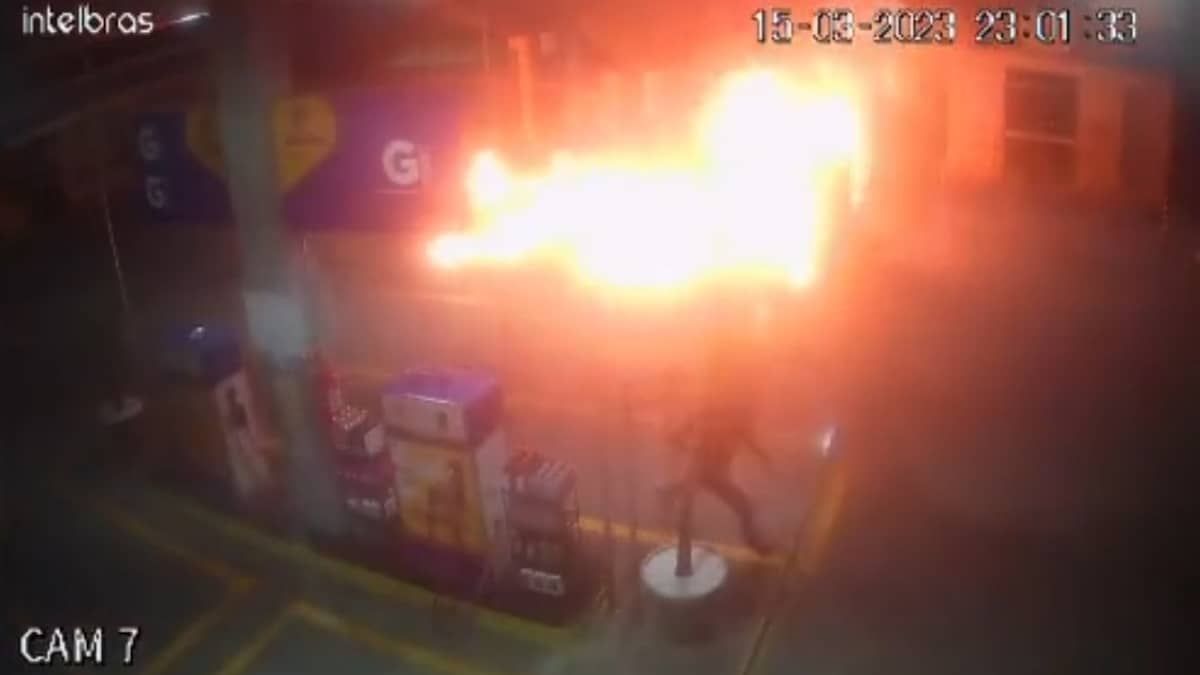 Vídeo: criminosos ateiam fogo em posto de combustível no Rio Grande do Norte 