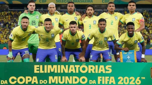 Seleção Brasileira na partida contra a Venezuela