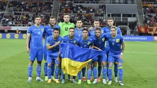 Seleção da Ucrânia antes de partida