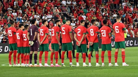 Seleção de Marrocos durante amistoso