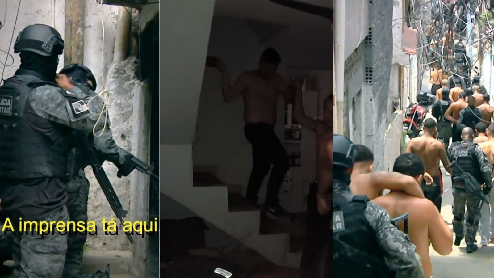 'Sem esculacho': veja momento em que criminosos se entregam após negociação com policiais no Rio