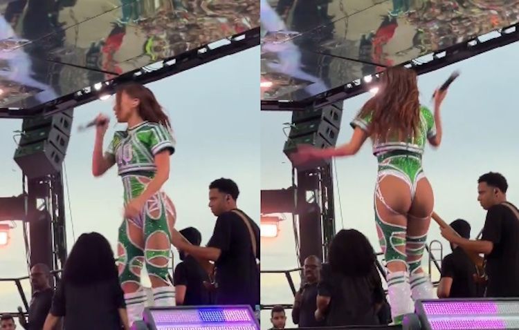 Anitta se irrita durante show em Belo Horizonte e arremessa microfones no palco