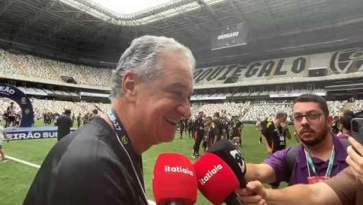 Sérgio Coelho, presidente do Atlético, em entrevista na Arena MRV