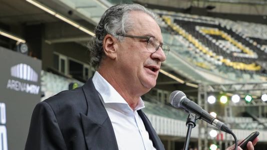 Sérgio Coelho, presidente do Atlético, durante evento na Arena MRV, futuro estádio do Galo em Belo Horizonte