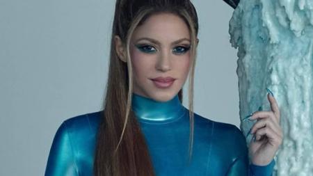 Shakira durante gravação de clipe